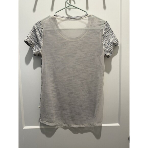 Lululemon Beat The Heat Short Sleeve Tiger Space Dye Black White Womens Size 8 - Picture 4 of 5